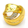 Oro Laminado Multi Stone Ring, Gold Filled Style with White Crystal, Polished, Golden Finish, 01.241.0010.09 (Size 9)