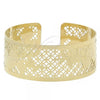 Oro Laminado Individual Bangle, Gold Filled Style Flower Design, Diamond Cutting Finish, Golden Finish, 5.232.009 (25 MM Thickness, One size fits all)