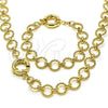 Oro Laminado Necklace and Bracelet, Gold Filled Style Chunky and Twist Design, Polished, Golden Finish, 06.415.0006