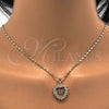 Oro Laminado Pendant Necklace, Gold Filled Style Mom Design, with White Cubic Zirconia, Polished, Golden Finish, 04.63.1274.18