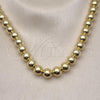 Oro Laminado Fancy Necklace, Gold Filled Style Ball and Hollow Design, Polished, Golden Finish, 03.341.0192.18