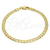 Oro Laminado Basic Bracelet, Gold Filled Style Curb Design, Polished, Golden Finish, 5.222.006.07