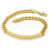 Oro Laminado ID Bracelet, Gold Filled Style Miami Cuban Design, Polished, Golden Finish, 5.227.011.1.08