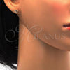 Stainless Steel Stud Earring, Heart Design, with Champagne Cubic Zirconia, Polished, Golden Finish, 02.271.0009.6