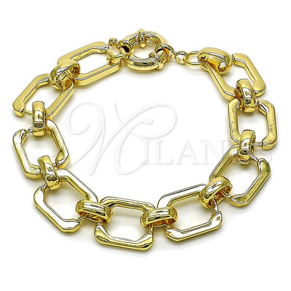 Oro Laminado Fancy Bracelet, Gold Filled Style Polished, Golden Finish, 03.429.0001.08