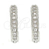 Rhodium Plated Huggie Hoop, with White Cubic Zirconia, Polished, Rhodium Finish, 02.217.0024.1.15