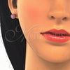 Sterling Silver Stud Earring, with Crystal, Rhodium Finish, 02.332.0042