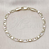 Oro Laminado Basic Bracelet, Gold Filled Style Mariner Design, Polished, Tricolor, 03.213.0351.08