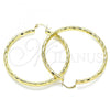 Oro Laminado Large Hoop, Gold Filled Style Diamond Cutting Finish, Golden Finish, 02.170.0306.60