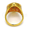 Oro Laminado Multi Stone Ring, Gold Filled Style with White Micro Pave, Polished, Golden Finish, 01.118.0032.08 (Size 8)