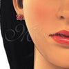 Sterling Silver Stud Earring, Butterfly Design, Red Enamel Finish, Rose Gold Finish, 02.336.0103.1