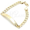 Oro Laminado ID Bracelet, Gold Filled Style Polished, Golden Finish, 03.168.0021.08