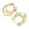 Oro Laminado Small Hoop, Gold Filled Style Heart Design, Polished, Golden Finish, 02.233.0028.12
