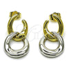 Oro Laminado Dangle Earring, Gold Filled Style Polished, Two Tone, 02.196.0178