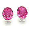 Rhodium Plated Stud Earring, with Rose Swarovski Crystals, Polished, Rhodium Finish, 02.239.0015.1