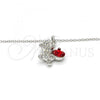 Rhodium Plated Pendant Necklace, Teddy Bear Design, with Siam and Aurore Boreale Swarovski Crystals, Polished, Rhodium Finish, 04.239.0041.8.18