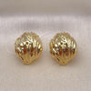 Oro Laminado Stud Earring, Gold Filled Style Polished, Golden Finish, 02.163.0248