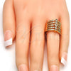 Oro Laminado Multi Stone Ring, Gold Filled Style with White Cubic Zirconia, Polished, Golden Finish, 01.260.0003.07.GT (Size 7)