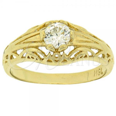 Oro Laminado Multi Stone Ring, Gold Filled Style with White Cubic Zirconia, Polished, Golden Finish, 5.165.023.07 (Size 7)