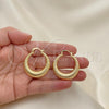 Oro Laminado Medium Hoop, Gold Filled Style Hollow Design, Diamond Cutting Finish, Golden Finish, 02.163.0186.35