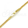 Oro Laminado ID Bracelet, Gold Filled Style Miami Cuban Design, Polished, Golden Finish, 5.227.012.1.08