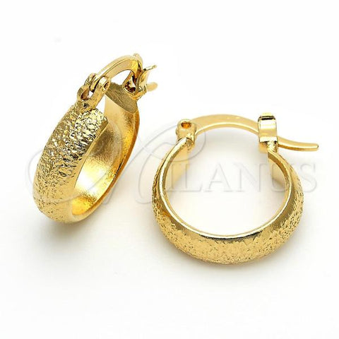 Oro Laminado Small Hoop, Gold Filled Style Matte Finish, Golden Finish, 5.159.011