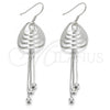 Sterling Silver Long Earring, Polished, Rhodium Finish, 02.183.0030