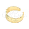Oro Laminado Toe Ring, Gold Filled Style Moon and Star Design, Polished, Golden Finish, 01.117.0004 (One size fits all)