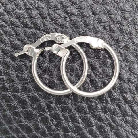 Sterling Silver Small Hoop, Hollow Design, Polished, Silver Finish, 02.389.0187.10