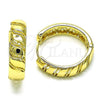 Oro Laminado Medium Hoop, Gold Filled Style Butterfly Design, Polished, Golden Finish, 02.213.0577.25