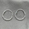 Sterling Silver Small Hoop, Diamond Cutting Finish, Silver Finish, 02.401.0029.12