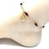 Oro Laminado Charm Anklet , Gold Filled Style Turtle Design, Golden Finish, 03.213.0087.10