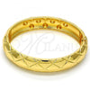 Gold Tone Individual Bangle, with White Crystal, Polished, Golden Finish, 07.252.0015.05.GT (14 MM Thickness, Size 5 - 2.50 Diameter)