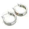Rhodium Plated Small Hoop, with Multicolor Micro Pave, Polished, Rhodium Finish, 02.210.0271.7.20