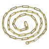 Oro Laminado Basic Necklace, Gold Filled Style Paperclip Design, Polished, Golden Finish, 04.213.0274.18