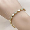 Oro Laminado Tennis Bracelet, Gold Filled Style Teardrop Design, with White Cubic Zirconia, Polished, Golden Finish, 03.213.0327.08