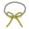 Oro Laminado Fancy Bracelet, Gold Filled Style Bow and Expandable Bead Design, Polished, Two Tone, 03.341.0220.1.07