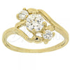 Oro Laminado Multi Stone Ring, Gold Filled Style with White Cubic Zirconia, Polished, Golden Finish, 5.165.018.08 (Size 8)
