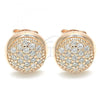 Sterling Silver Stud Earring, with White Micro Pave, Polished, Rose Gold Finish, 02.336.0127.1