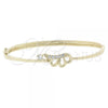 Oro Laminado Individual Bangle, Gold Filled Style Butterfly Design, with White Cubic Zirconia, Polished, Golden Finish, 07.156.0011 (08 MM Thickness, Size 4)