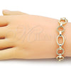 Oro Laminado Fancy Bracelet, Gold Filled Style and Rolo Polished, Golden Finish, 03.415.0007.07