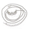 Sterling Silver Pendant Necklace, with White Cubic Zirconia and White Crystal, Polished, Rhodium Finish, 04.336.0005.16