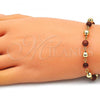 Oro Laminado Fancy Bracelet, Gold Filled Style Ball Design, Polished, Golden Finish, 03.63.2227.3.08