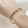 Oro Laminado Basic Bracelet, Gold Filled Style Miami Cuban Design, Polished, Golden Finish, 5.223.011.08