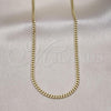Oro Laminado Basic Necklace, Gold Filled Style Miami Cuban Design, Polished, Golden Finish, 04.213.0095.24