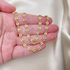 Oro Laminado Basic Necklace, Gold Filled Style Puff Mariner Design, Polished, Golden Finish, 04.326.0004.24