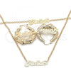 Oro Laminado Necklace, Bracelet and Earring, Gold Filled Style Polished, Golden Finish, 06.63.0237