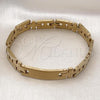 Stainless Steel ID Bracelet, Polished, Golden Finish, 03.114.0229.2.09