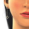 Sterling Silver Long Earring, with White Cubic Zirconia, Polished, Golden Finish, 02.366.0003.1