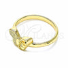 Oro Laminado Elegant Ring, Gold Filled Style Butterfly Design, Polished, Golden Finish, 01.233.0001.09 (Size 9)